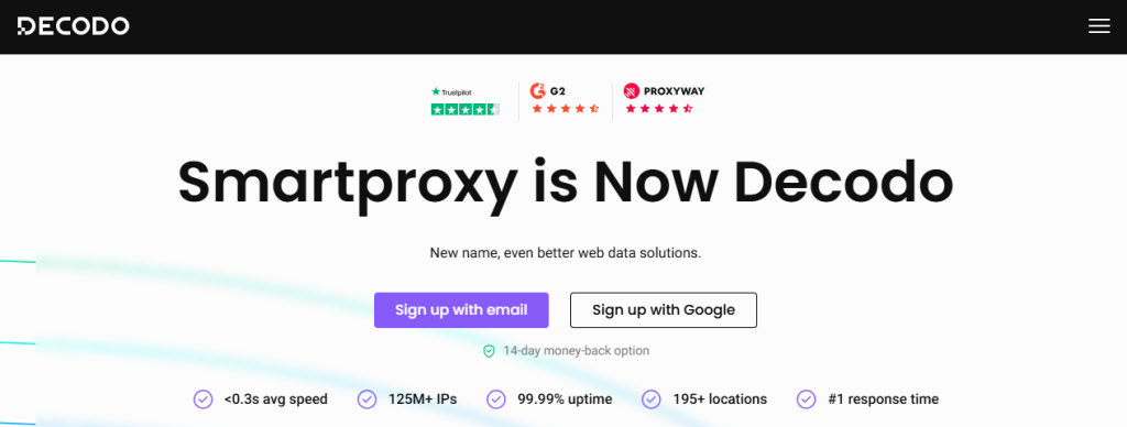 Decodo proxy dashboard — April 2026