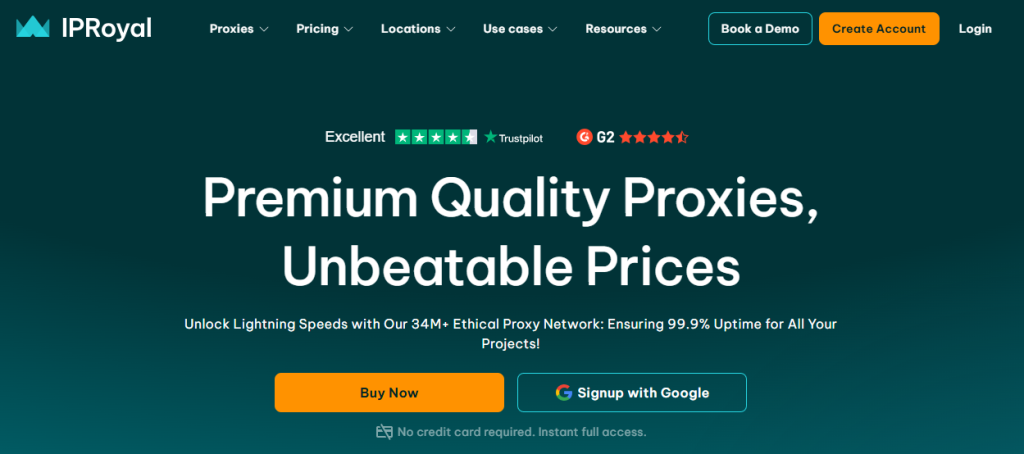 IPRoyal dashboard screenshot