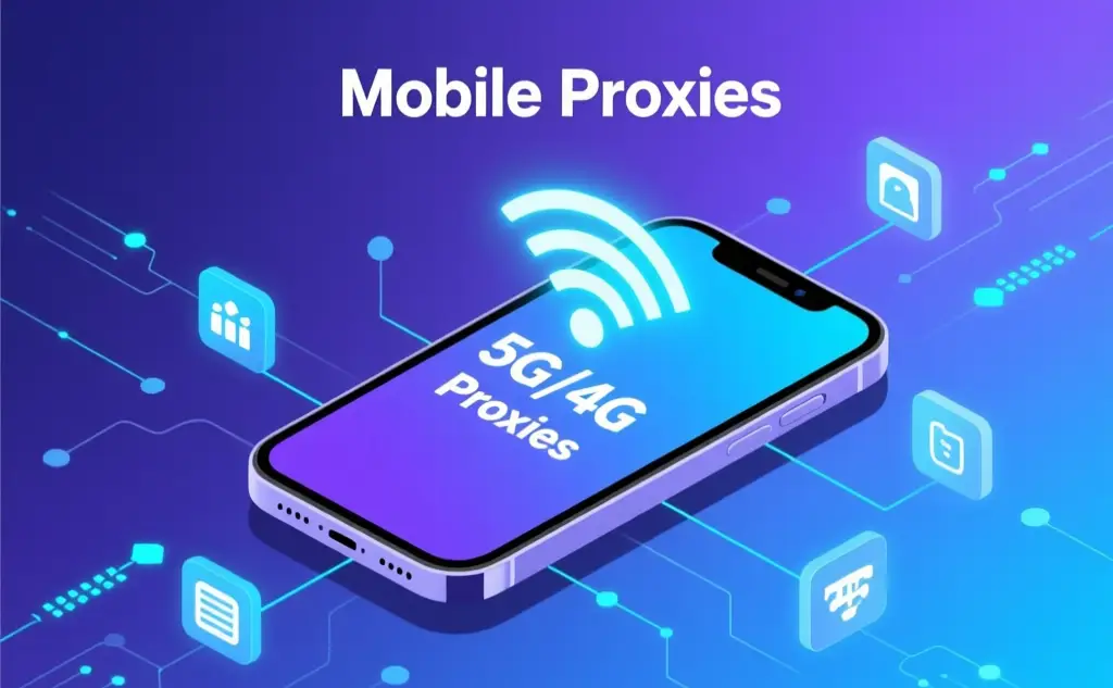 Mobile Proxies Guide - 4G 5G Proxy Technology Illustration