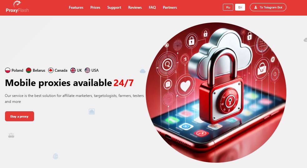 ProxyFlash mobile proxy management interface
