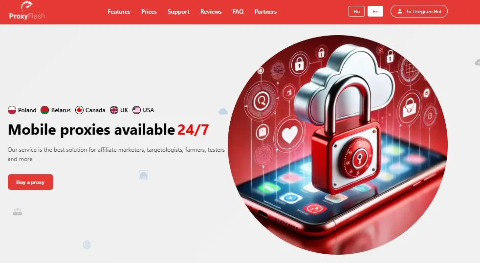 ProxyFlash mobile proxy management interface