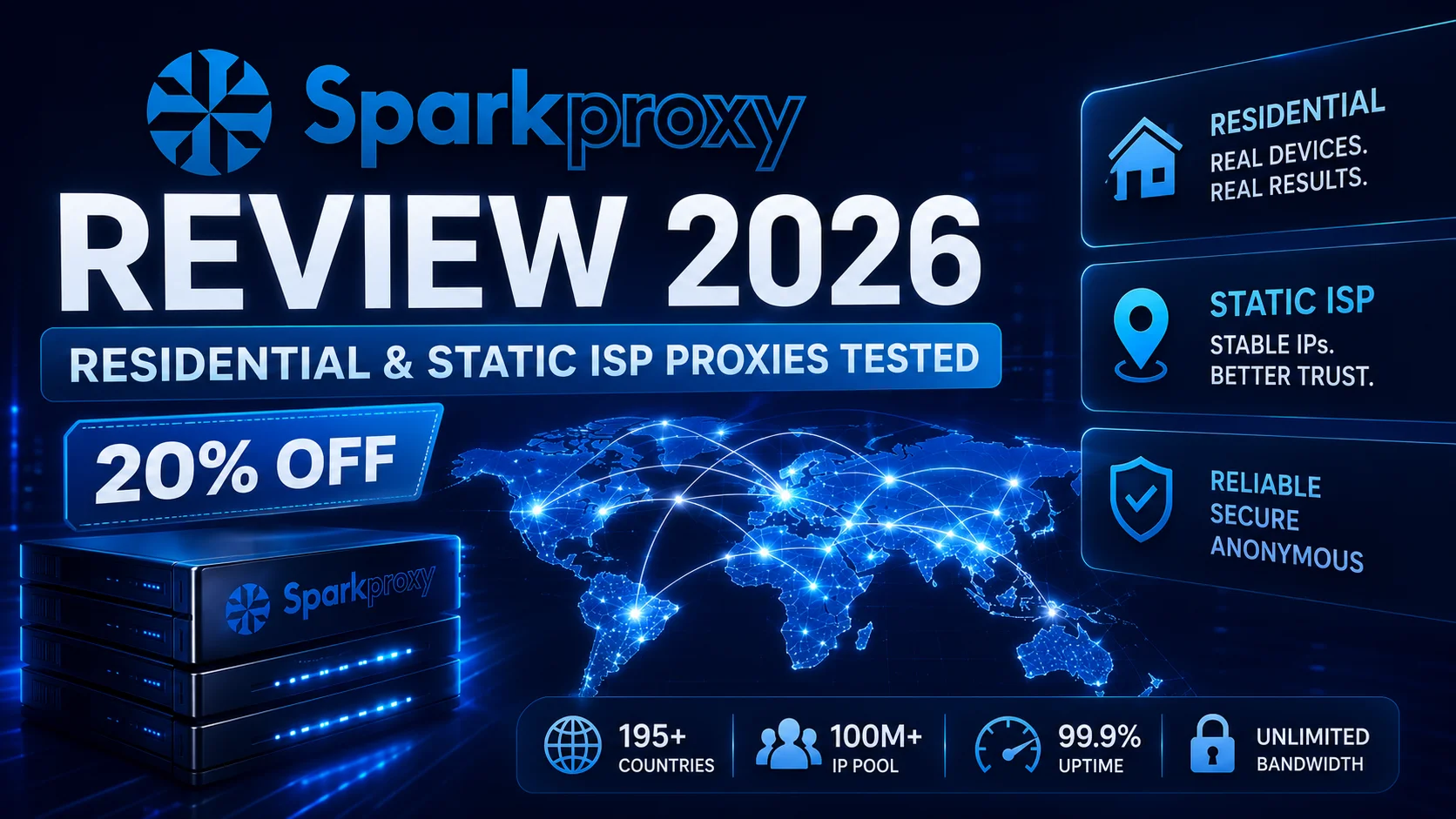 SparkProxy Review 2026: Residential and Static ISP Proxy Pricing, Coverage, and Verdict
